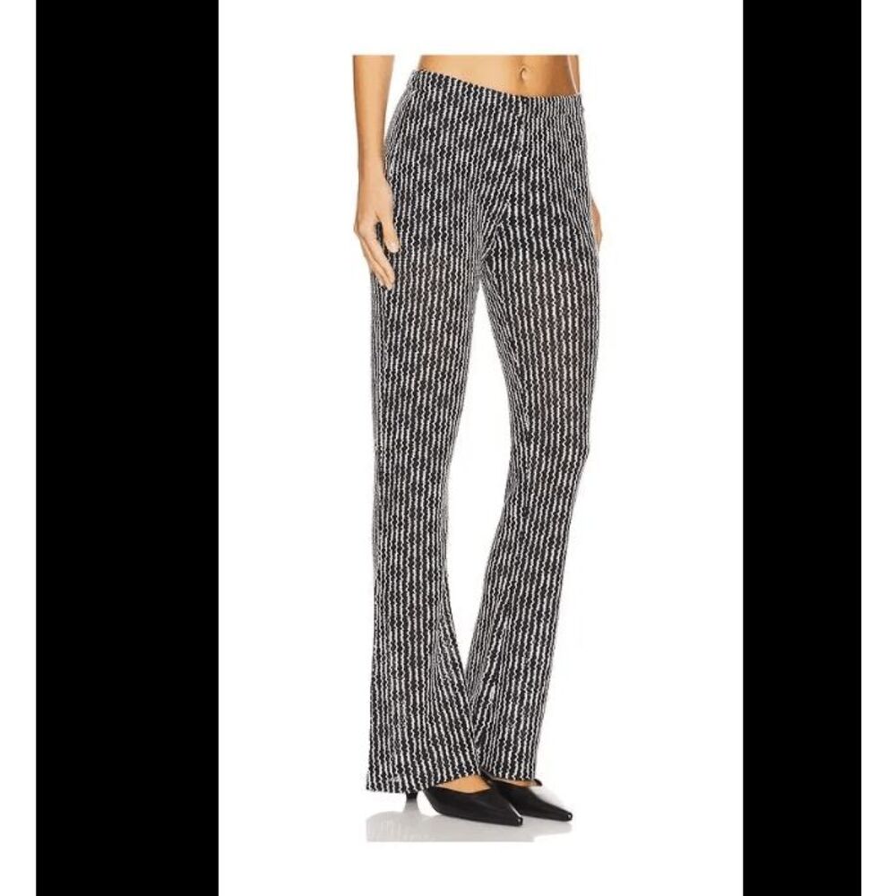 rag & bone Gigi Slim‎ Fit Flare Pants Black & White Knit Crochet Stretch Small